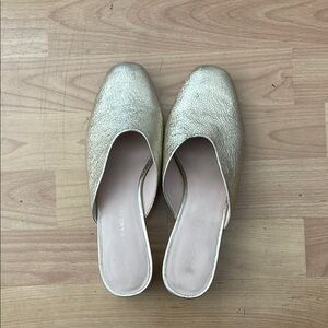 Loeffler Randall Gold Mules Elegant Slip-On Shoes